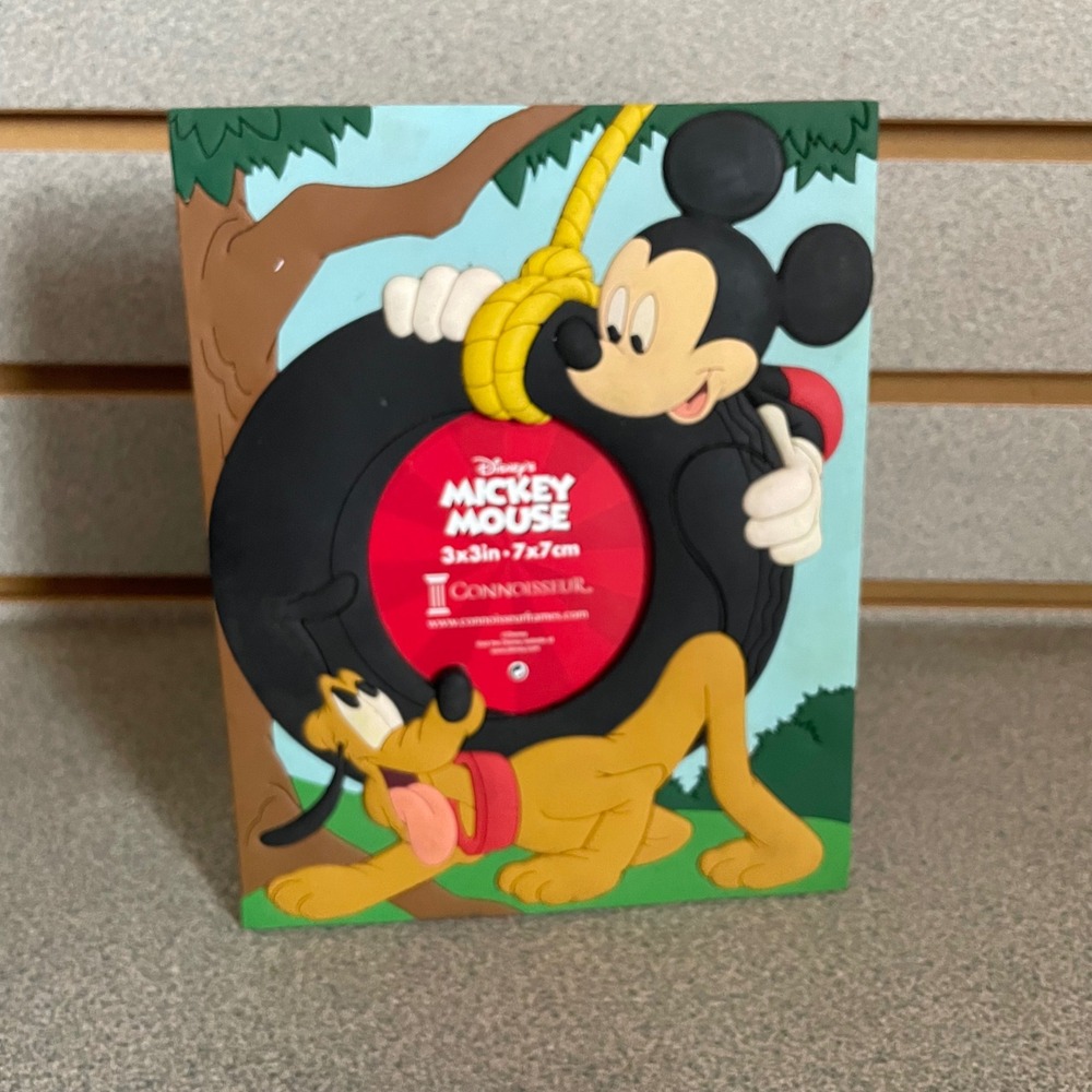 Disney Mickey Mouse Pluto Tire Swing 3x3 Picture Frame Connoisseur 3D Rubberized